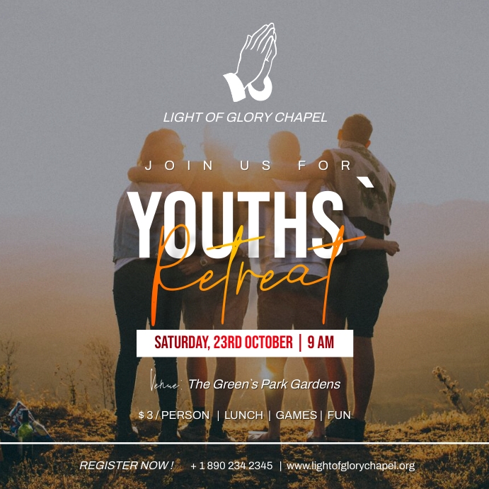 YOUTH`S RETREAT POSTER template